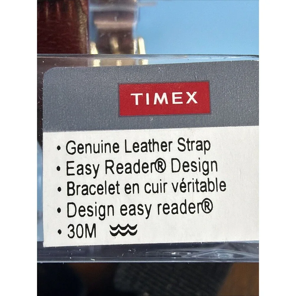 Timex Indiglo Quartz Watch Women 30m Gold Tone Leather Date Analog New Battery